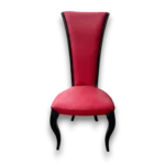 Chaise design rouge au dossier haut incurvé – Fauteuil de France