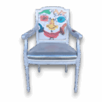 Fauteuil Louis XVI contemporain blanc et argent – Fauteuil de France