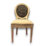 chaise Louis XVI avec dossier graphique noir et beige