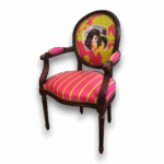 Fauteuil Louis XVI revisité avec dossier fantaisie – Fauteuil de France
