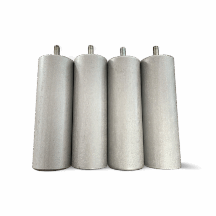 Pieds de sommier cylindriques en bois clair vue de face