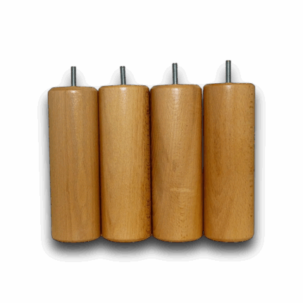 Pieds de sommier cylindriques bois naturel vernis